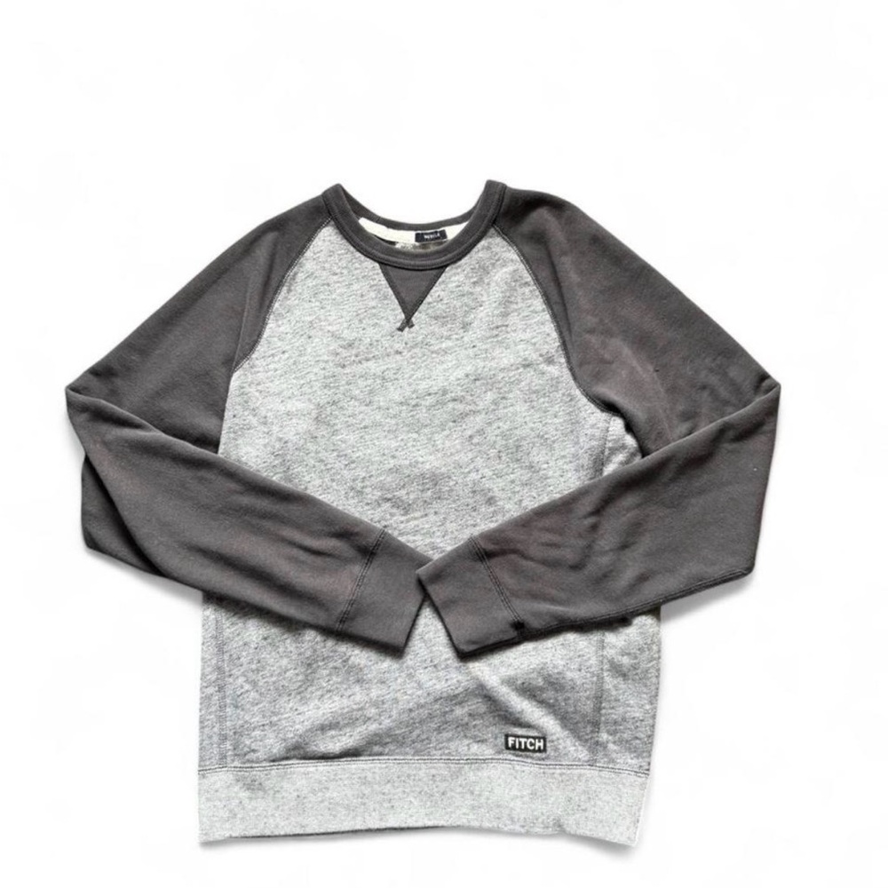 Abercrombie & Fitch Men's Two-Tone Gray Crewneck Sweatshirt